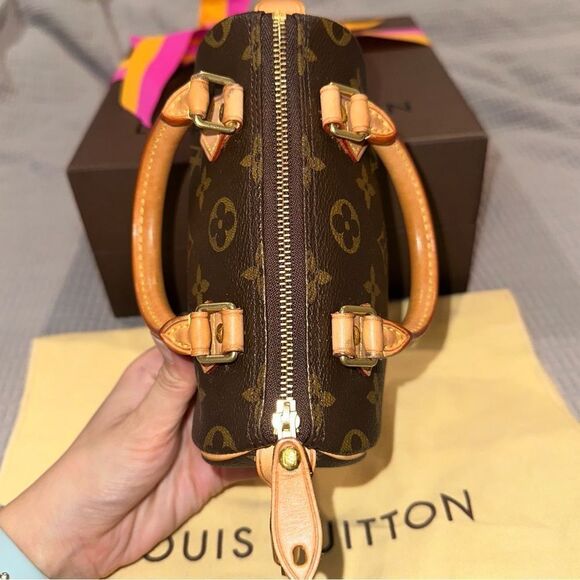 EUC Louis Vuitton LV Mini Nano Speedy HL Top Handle with Crossbody Strap + Lock - Picture 14 of 15
